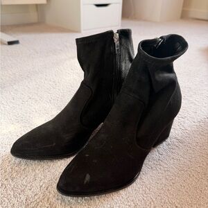 Marc Fisher Suede Black Women's Ankle Boots 7.5